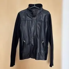 レザーとニットのコンビジャケット Lサイズ