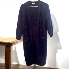 DES PRES デプレ　シャギー　ロング　カーディガン　アンゴラ