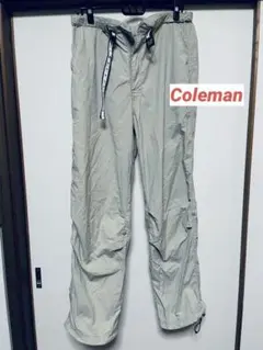Coleman ナイロンカーゴパンツ L 希少 ベージュ 軽量 アウトドア