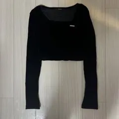 EMODA クロップド長袖トップス 黒