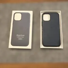 【匿名配送】iPhone 12 mini レザーケース ネイビー