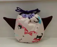 猫ちゃんポーチ/耳付き/巾着ポーチ/ハンドメイド