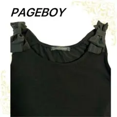 alicia PAGEBOY タンクトップ ブラック シアー　格子柄　リボン付きのサムネイル