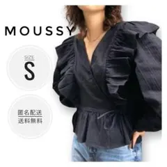【マウジー】✨美品✨️長袖 クロスカバー ブラウス ブラック S カシュクールのサムネイル