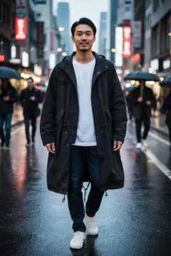 新品 minimum メルタム ブラック ノーカラー モッズコート アウター黒