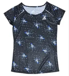極美品　アディダス　Tシャツ　カットソー　クライマライト　総柄　黒