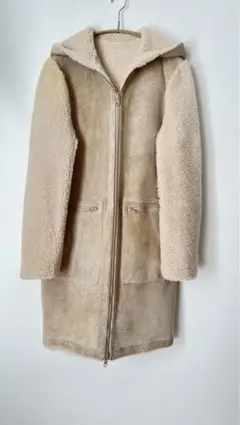 【激レア 美品】コート フード付／ムートンコート(本革：リバーシブル)