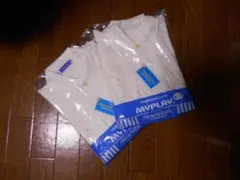 形態安定長袖ポロシャツ 綿100%のMYPLAYポロシャツ、サイズM