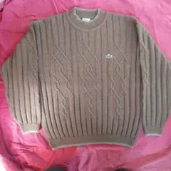 LACOSTE SPORT ケーブルニットセーター ブラウン 数回着用美品