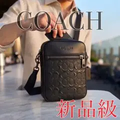 COACH コーチ メンズ バッグ チャールズ シグネチャー レザー　黒ブラックのサムネイル