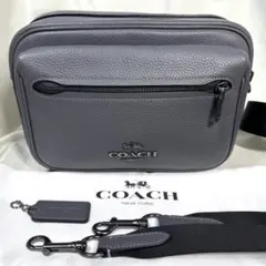 COACH コーチ　エリアス　クロスボディー　オール本革　グレー　超美品