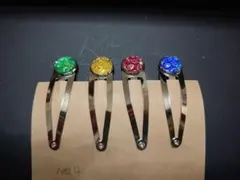 春休み限定300円　カラフル装飾付きヘアクリップ4個セットNo.4