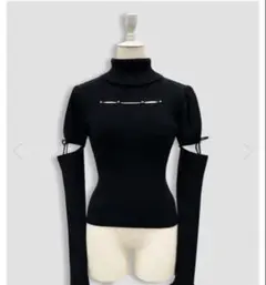 Honey Cinnamon カットアウトラインストーンタートルニット