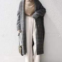 SHIPS エアリーチェックロングガウン