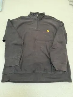 Carhartt 하프 Zip 스웨트 다크 브라운