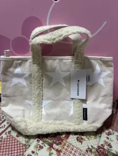 cocoa 様専用　CONVERSE 星柄トートバッグ 中型 ベージュ