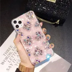 ❤︎iPhone15 対応／ピンク　きらきら　ハート　スマホケース
