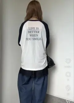 Helm ラグラン長袖Tシャツ ホワイト×ブラック