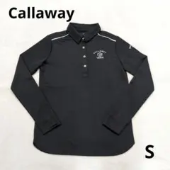 キャロウェイ Callaway 長袖ポロシャツ レディース S 黒 ブラック