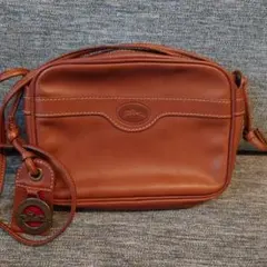 【レア】LONGCHAMP ブラウンレザー ショルダーバッグ チャーム付き