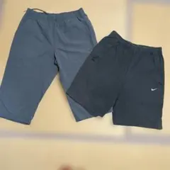Puma グレー ショートパンツ　ナイキブラックシートパンツ　2枚組