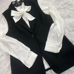 GU テーラードベスト 黒 Sサイズ 美品 ジレ ベスト オフィス セレモニー