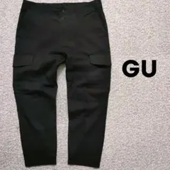●GU●MENSカーゴパンツL●黒ブラックワークパンツ
