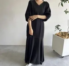Olu. ランタンスリーブ マーメイドワンピース
