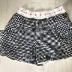 ハッシュアッシュ ショートパンツ キュロットギンガムチェック 110