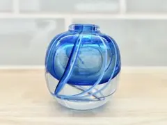 ガラス 花瓶 フラワーベース ミッドセンチュリー ストライプ 一輪挿し イタリア