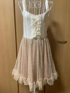 アクシーズファム ノースリーブワンピース アイボリー ピンク