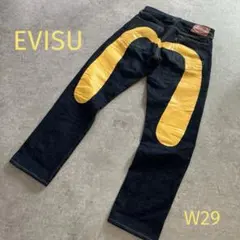 美品 濃紺 エヴィス EVISU デニム 大黒 イエロー W29 カモメ　ビッグのサムネイル