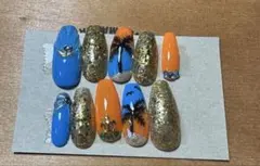 売りつくしSALE！ヤシの木ゴージャス夏ネイルチップ