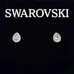 【美品】SWAROVSKI クリスタル ティアドロップ ピアス 雫 水色