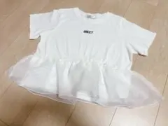 【新品未使用】　ペプラム　tee カットソー　オーガン　フリル　バルーン