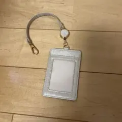 ホワイト 合成皮革 パスケース