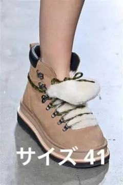 UGG X Sacai ファートリム レースアップ アンクルブーツ 41