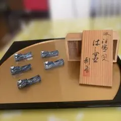 ✨美品✨昇峰作 純錫製 鯛 箸置き 5客セット 共箱 高岡銅器 金属工芸