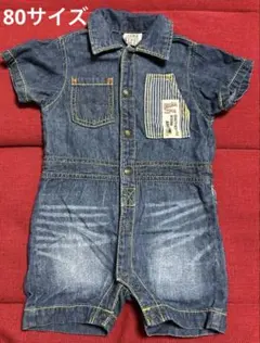 美品　80サイズ　JUNK STORE デニム　つなぎ　ロンパース　男の子　夏