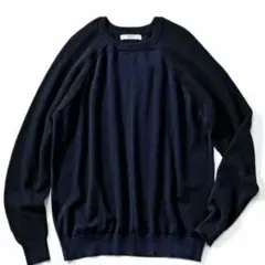 IEDIT マシンウオッシャブルがうれしい綿100％のラーベン編みデザインニット