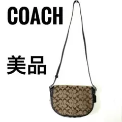 COACH シグネチャー柄ショルダーバッグ ブラウン
