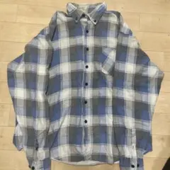 80s 90s unknown プリントネルシャツ オンブレチェック プリネル