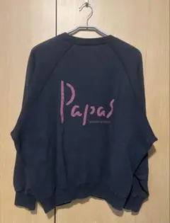 Papas パパス カーディガン セーター 黒　ブラック