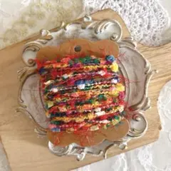 【残り1点】ながさたっぷり引き揃え糸5m ファンシーヤーン エスニックf6c