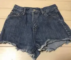 oneway切りっぱなしハイウエストデニムショートパンツ