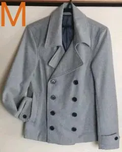 Pコート　メンズ　M　グレー　キレイめ　冬物　コート　アウター