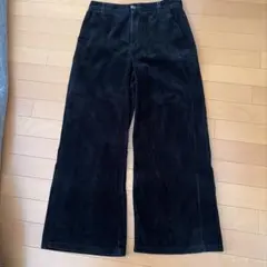 GU ジーユー　コーデュロイズボン　黒　ブラック　XL