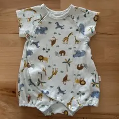 動物柄 半袖ロンパース