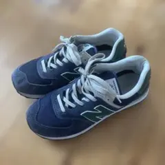 New Balance 574 ネイビー/グリーン スニーカー　26.5