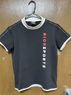 nioh sports モックネック半袖シャツ ブラック